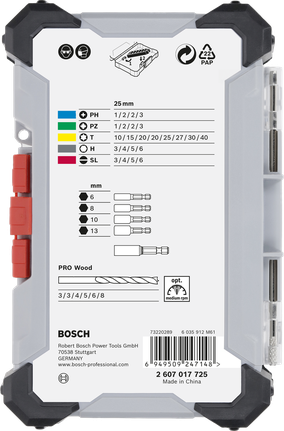 Bosch件超硬螺絲起子頭和 PRO Wood 鑽頭套裝。.
